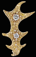 yellow diamond encrusted brooch